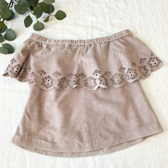 LaMarque Renuka Off-The-Shoulder Suede Top in Lilac - Picture 4 of 13